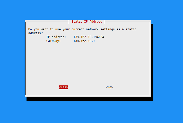 IP address and Gateway