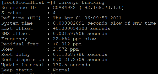 chrony tracking