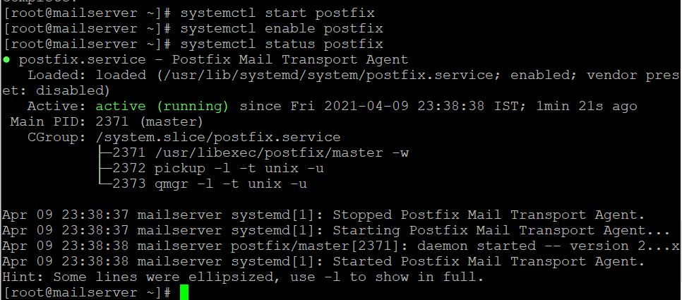 postfix status