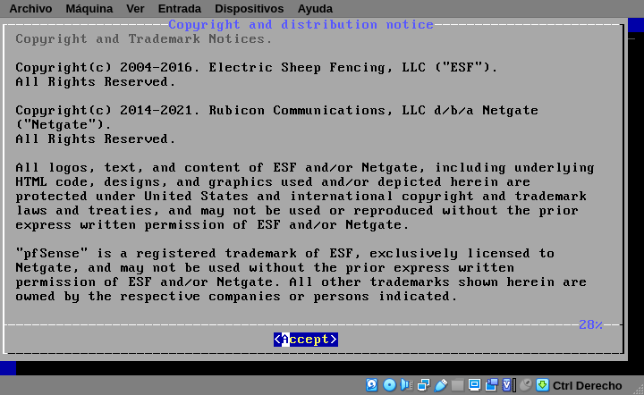 screenshot of copyright notice