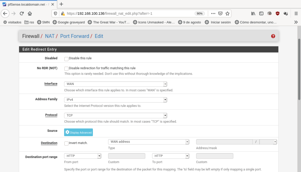 configuring inbound nat