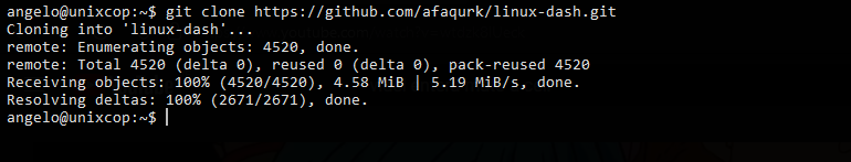 1.- Cloning the Linux Dash repository