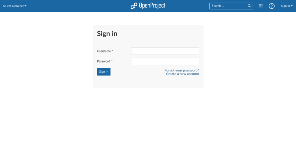 14.- OpenProject log in