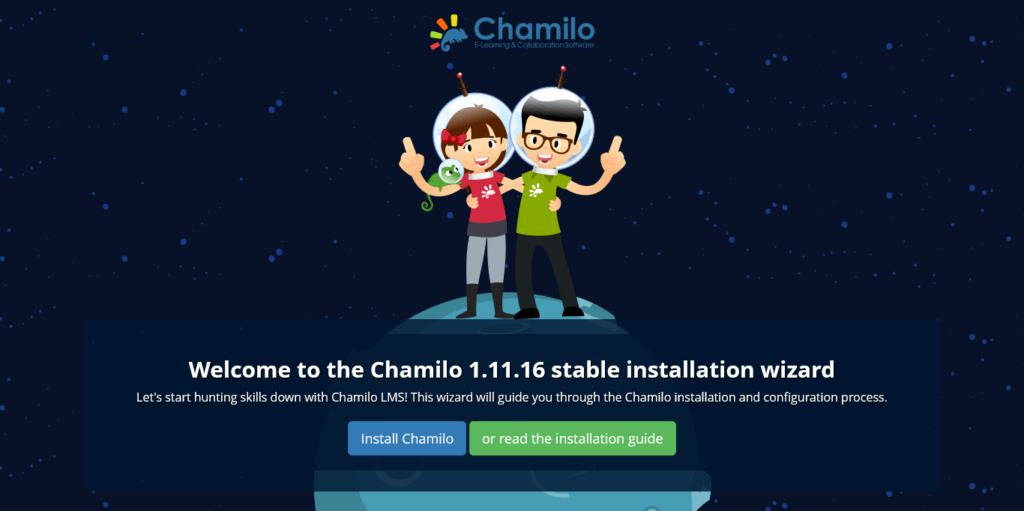 3.- Chamilo welcome screen