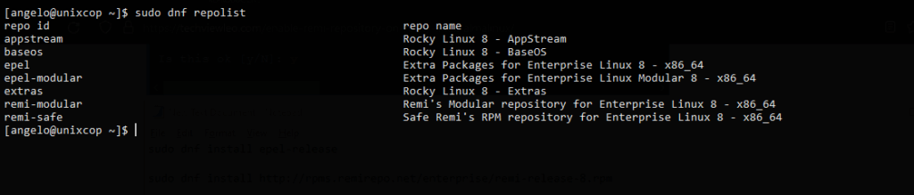 3.- Repo List on the system