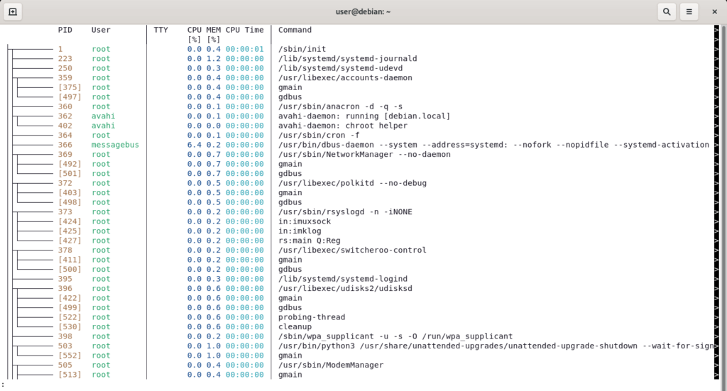 6.- View process with the tool