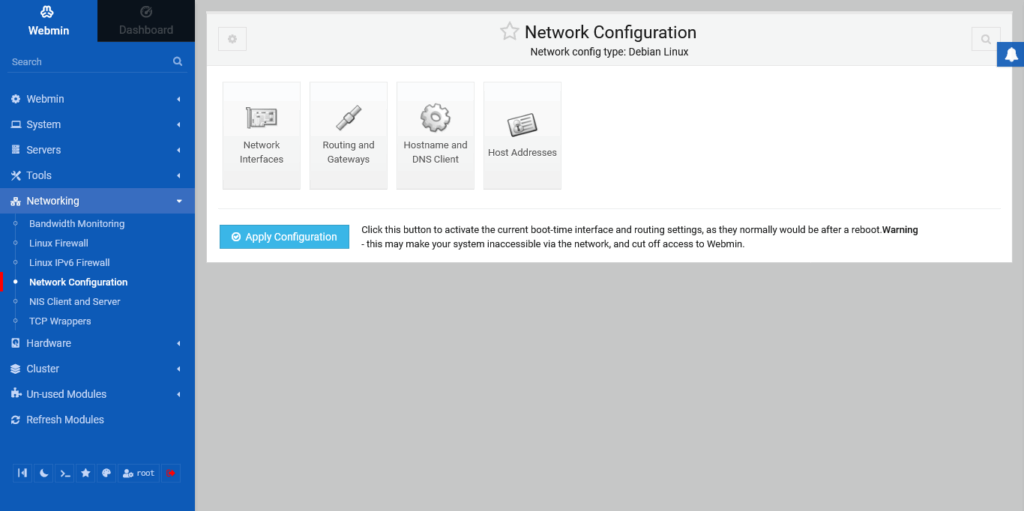 6.- Apply the new configuration