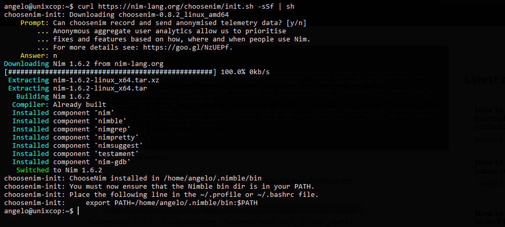 1.- Installing Nim Programming Language on Debian 11