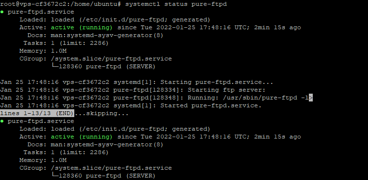 Pure ftpd ubuntu настройка