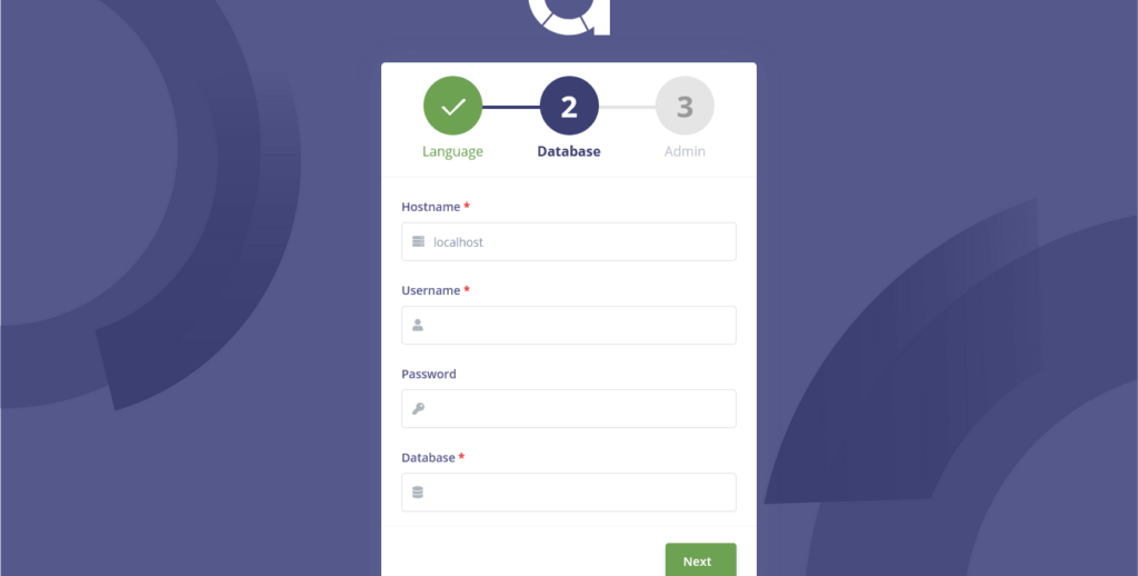 4.- Database configuration