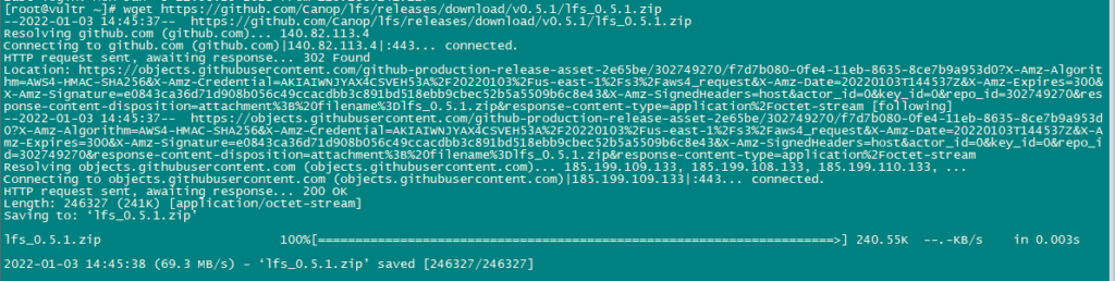 Install LFS command to list filesystems on Linux