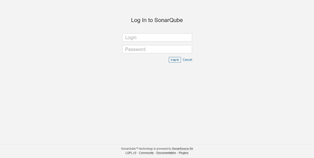 3.- Log in screen