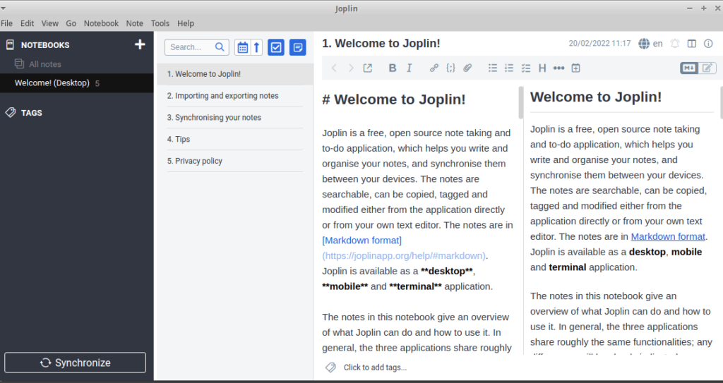 Joplin on Ubuntu 20.04