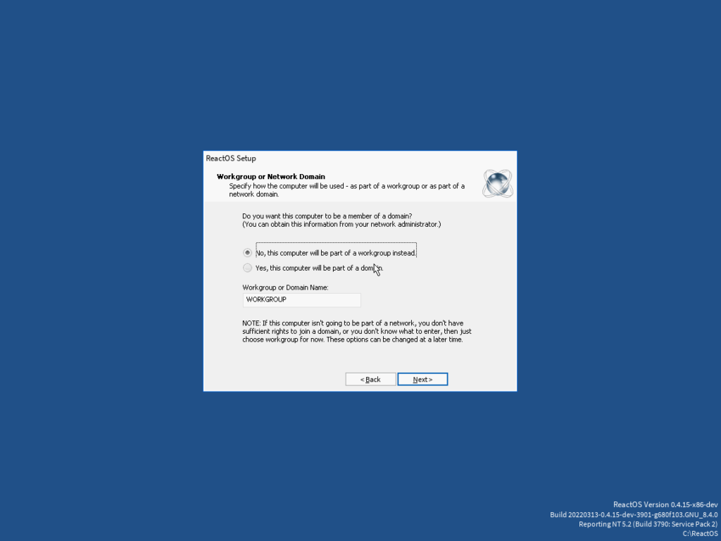 how to install reactos. last step