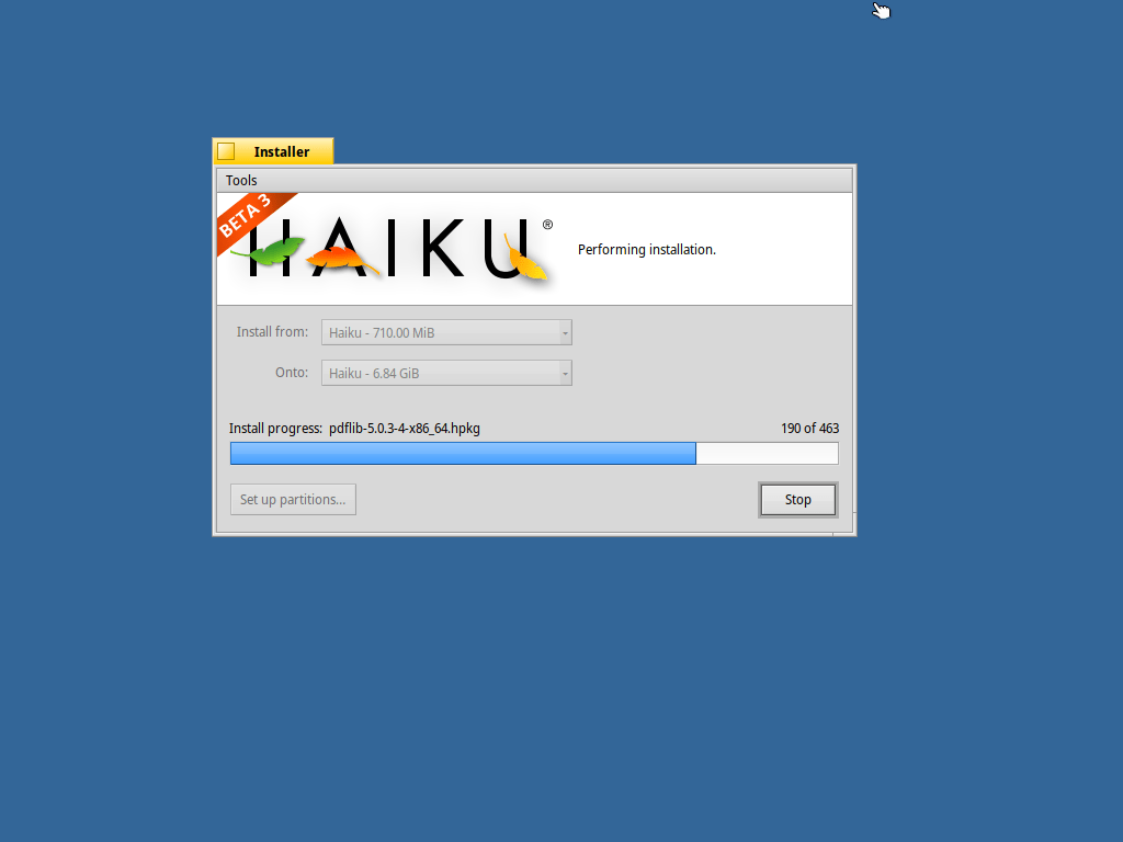 How to install haiku. Copying the files