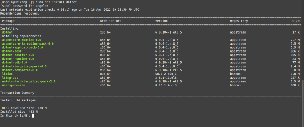 1.- Install DotNet on Rocky Linux 8 / Alma Linux 8