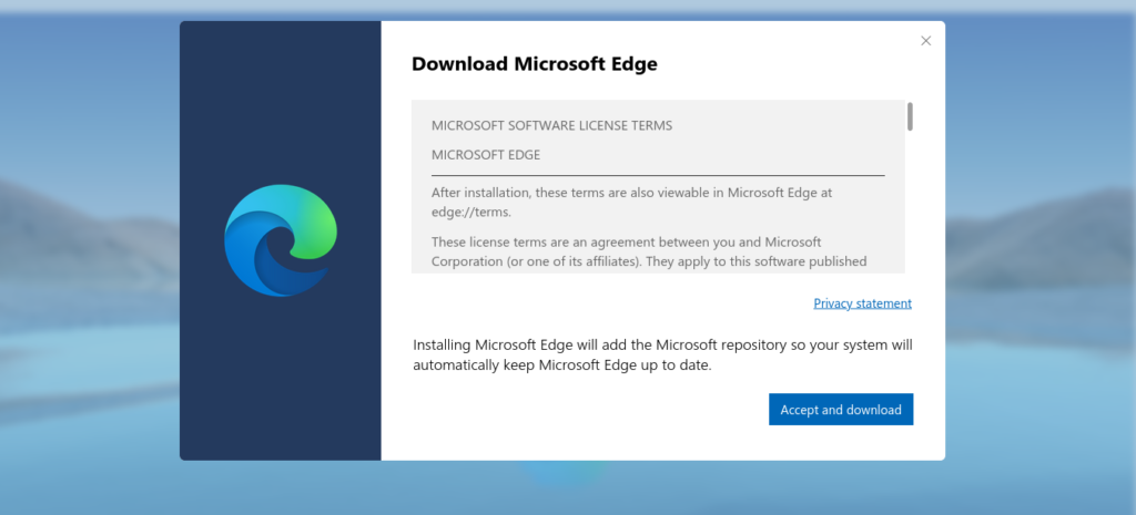 1.- Download and install Microsoft Edge