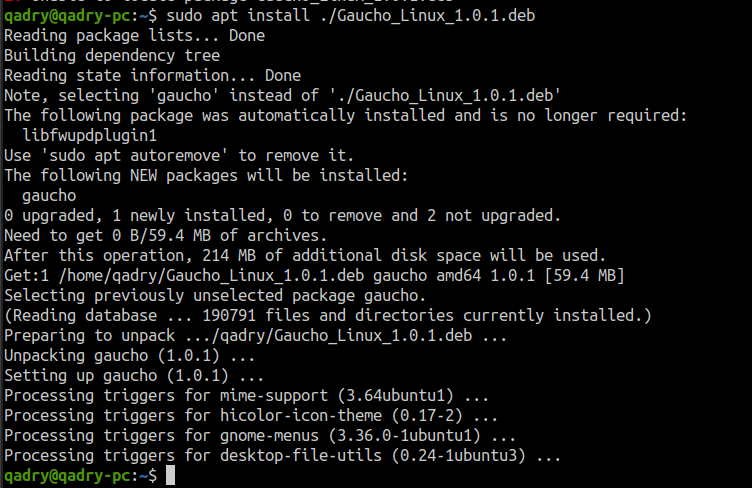 install gaucho on Ubuntu