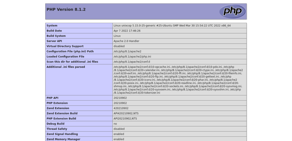 3.- Apache and PHP on Ubuntu 22.04