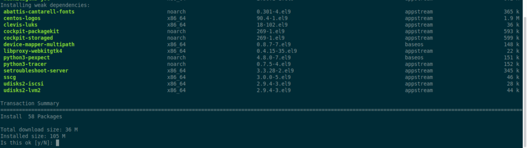 1. Install Cockpit on CentOS 9 Stream