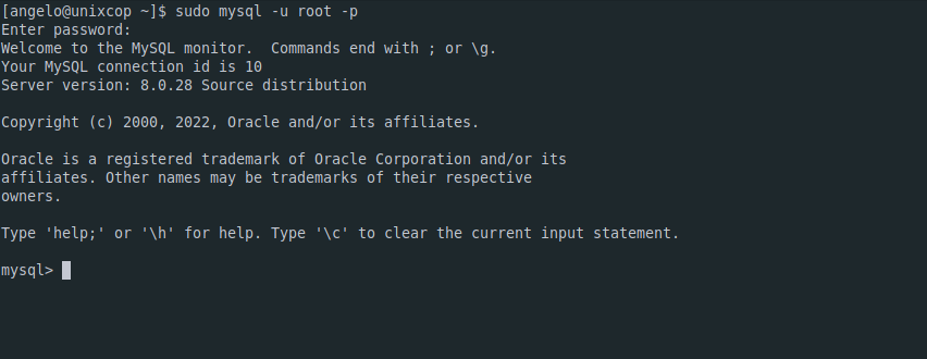 2.- MySQL ready for work