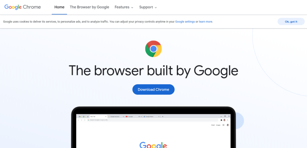 1.- Google Chrome Download page