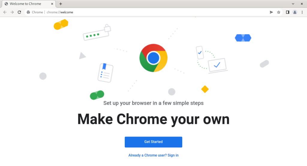 2.- Google Chrome running