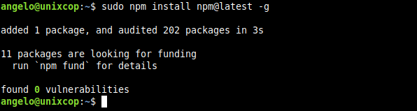 Upgrading NPM on Linux