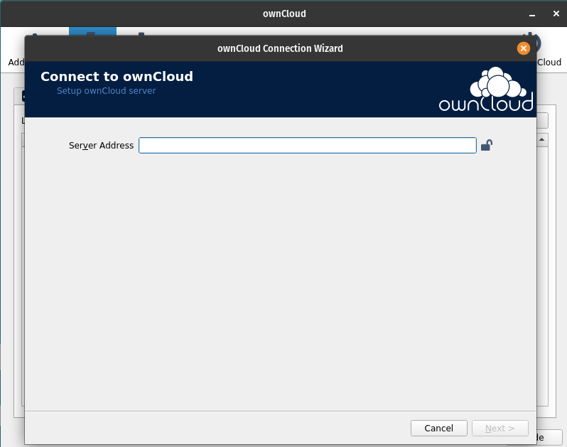 Owncloud Desktop client running