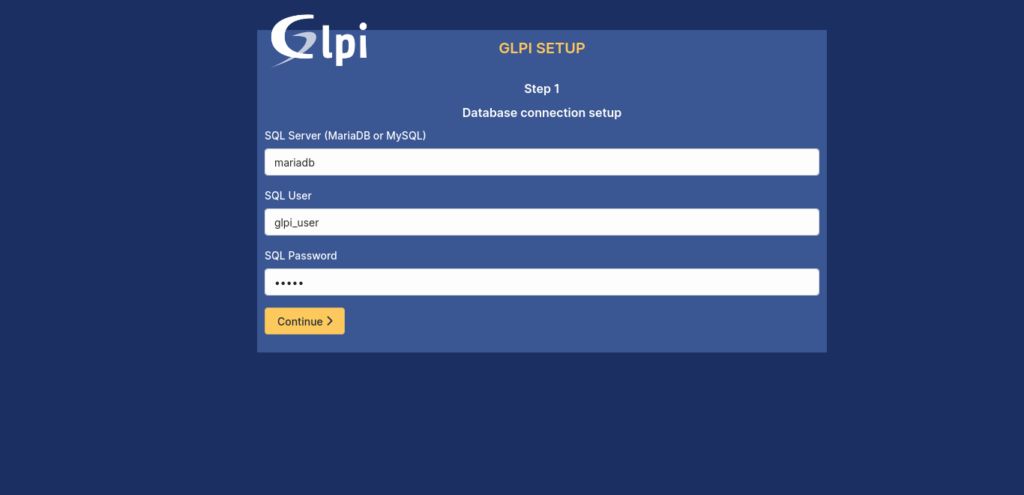 GLPI database connection