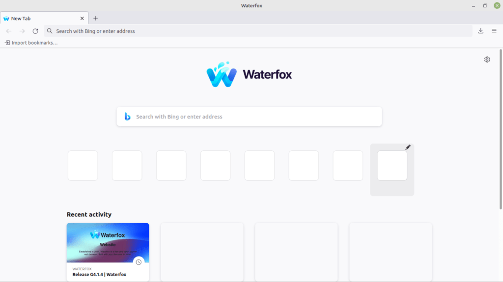 Waterfox running