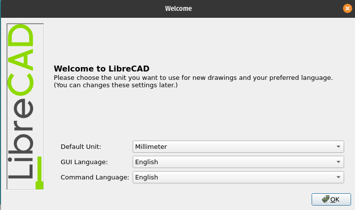 LibreCAD running