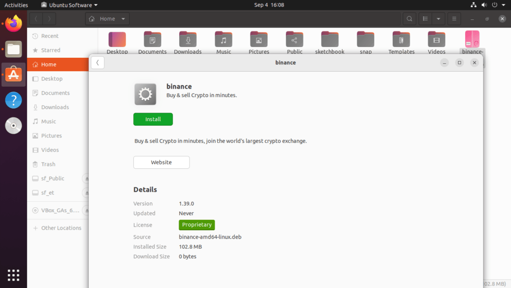 Installing Binance desktop on Ubuntu 22.04