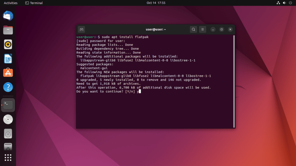 Install Flatpak on Ubuntu 22.04