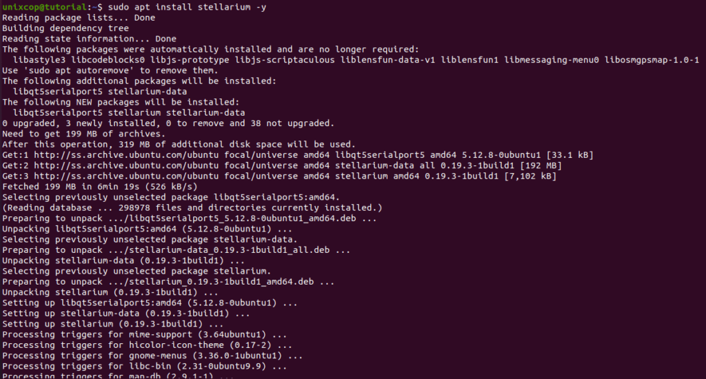 Install Stellarium Ubuntu