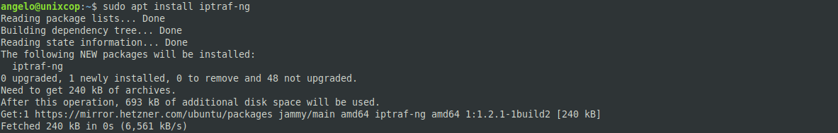 Install iptraf-ng on Linux