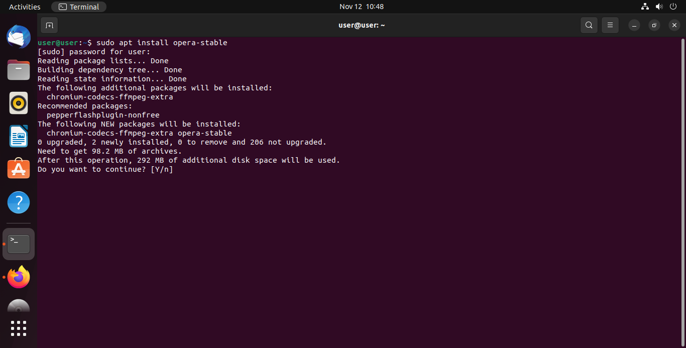 Install Opera on Ubuntu / Linux Mint