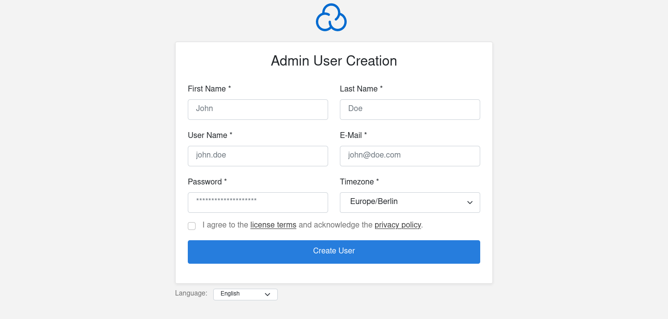 Admin User Creation