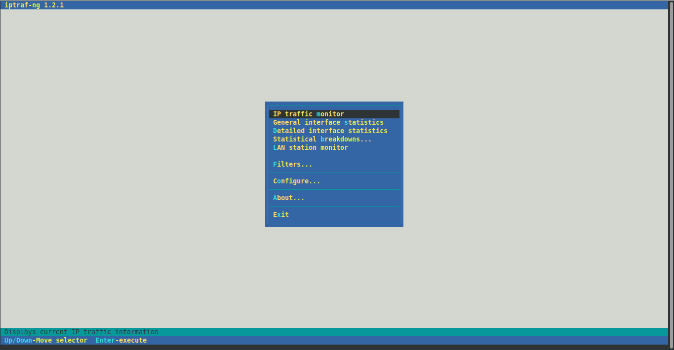 iptraf-ng main menu