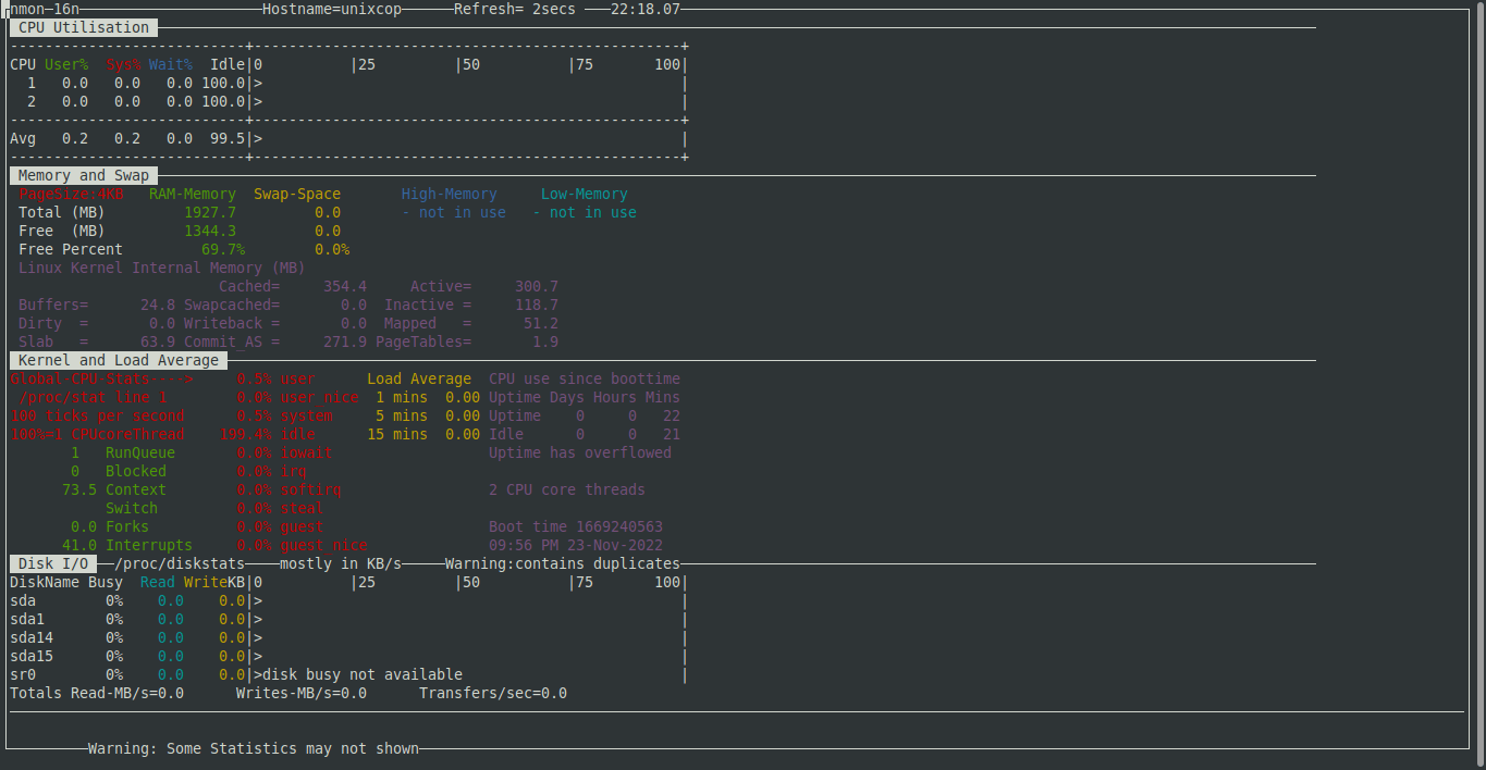 Using nmon to monitor Linux