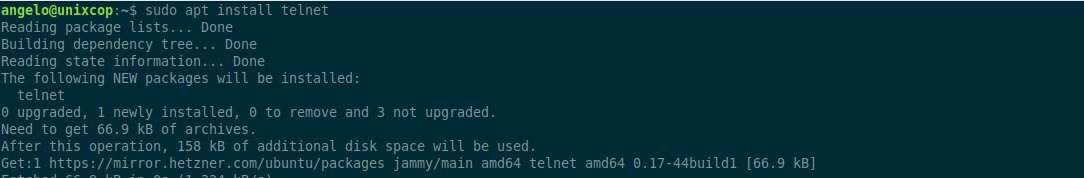 Install Telnet client on Ubuntu 22.04