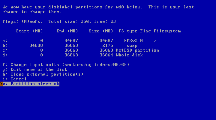 Disk configuration