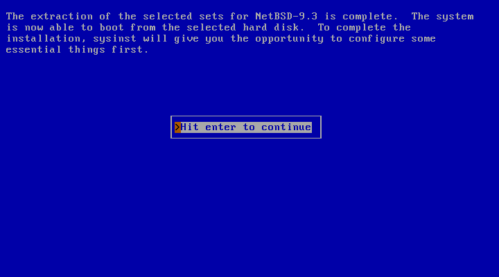 NetBSD Installation complete!