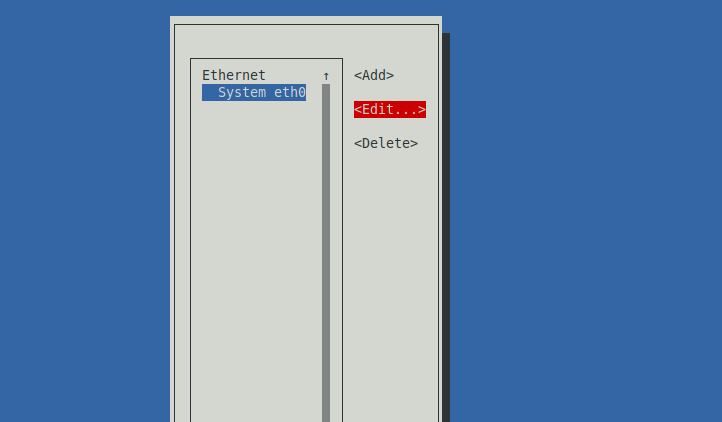 Edit a connection using nmtui