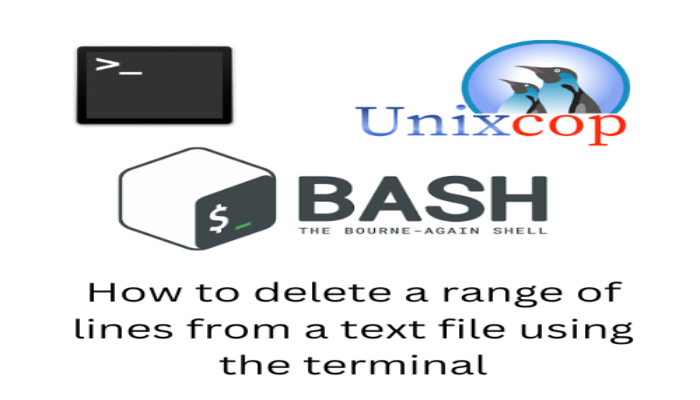 How to delete a range of lines from a text file using the terminal