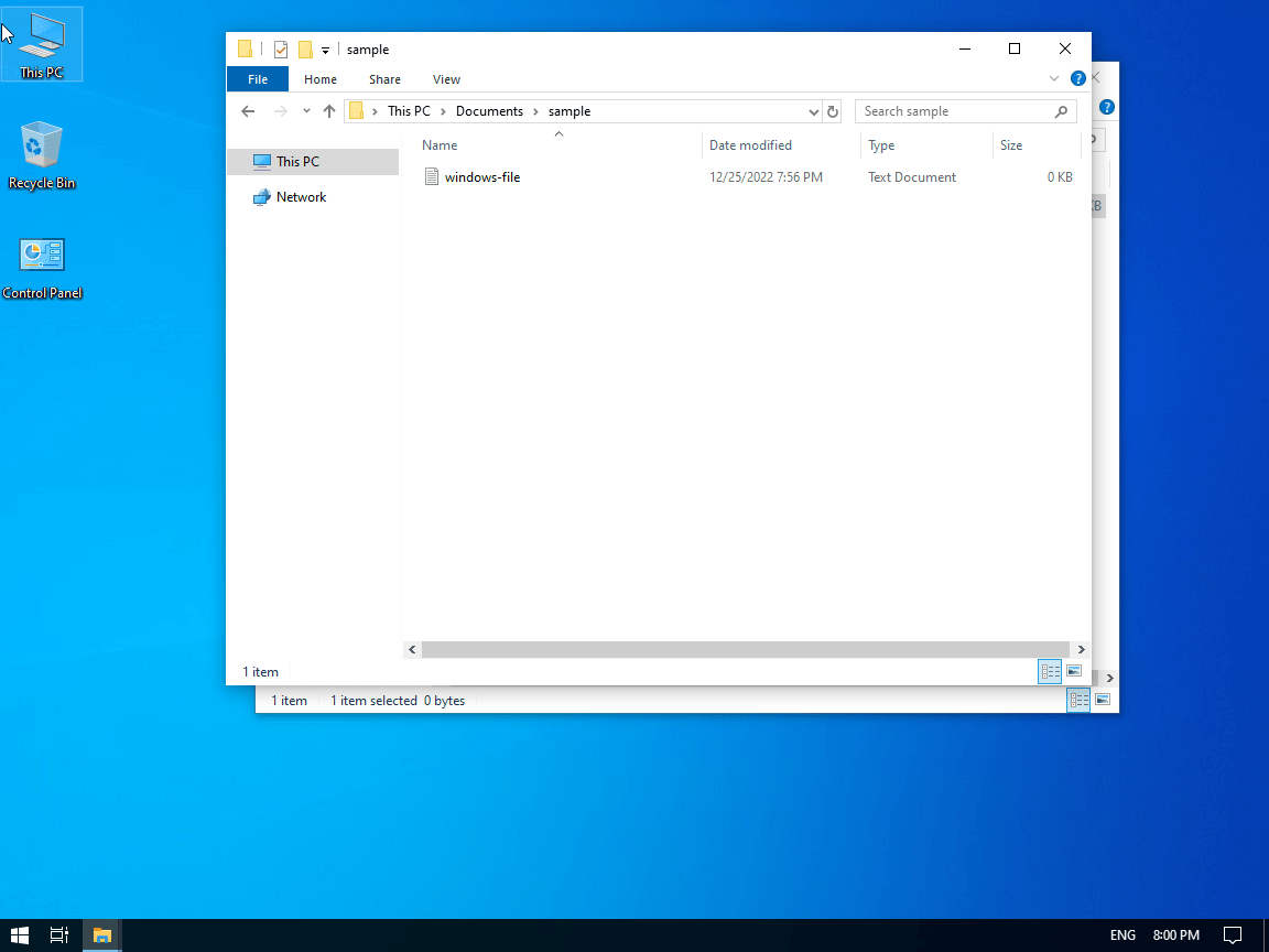 Share a windows folder