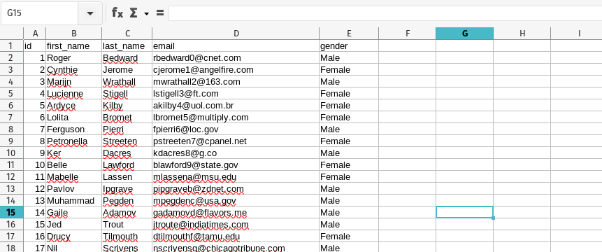 Calc with the MariaDB table