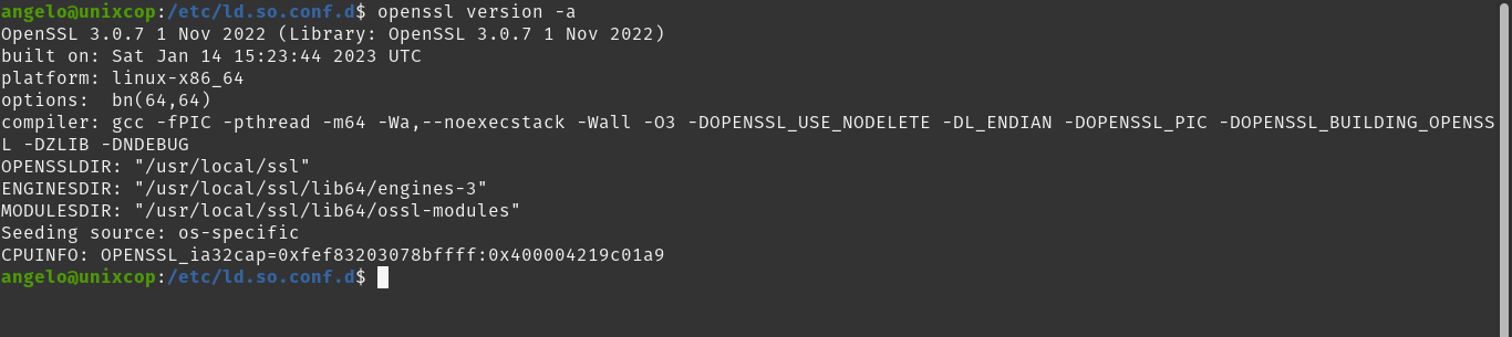 Debian with the latest version of OpenSSL