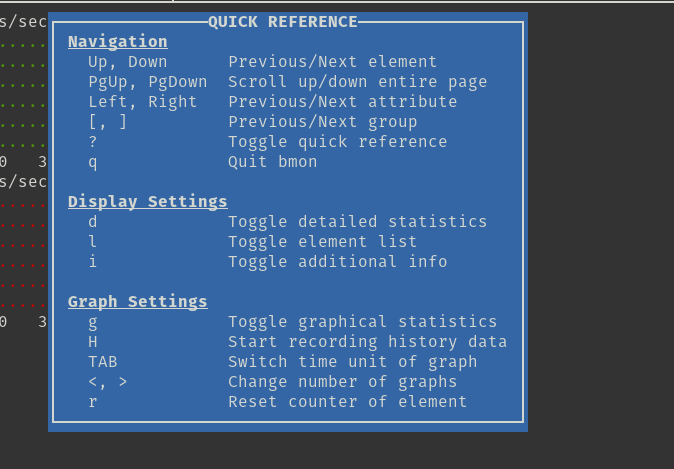 bmon quick reference