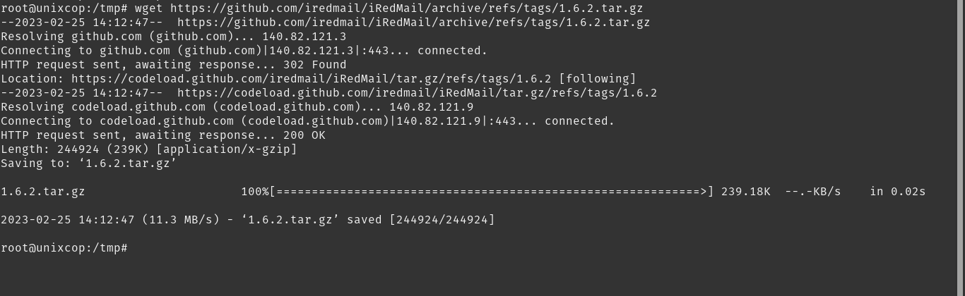 Download iRedMail with wget